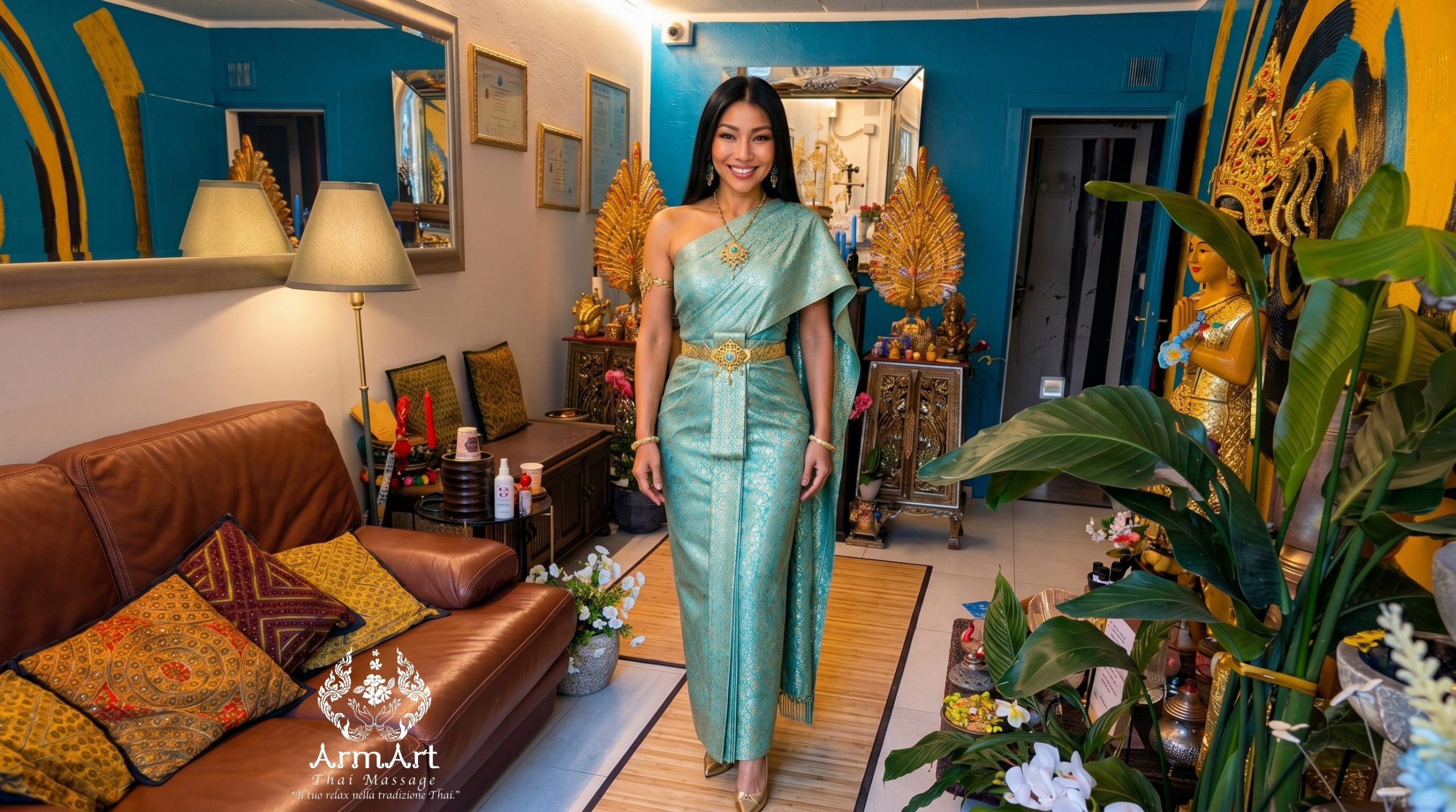 Kannikar Armart _Traditional Thai Chakkri Evening Gown _ArmArt Thai Massage
